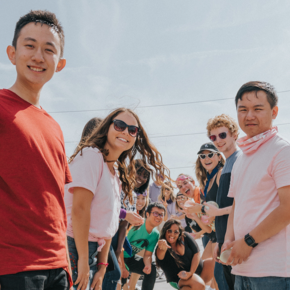 Employees at outdoor event