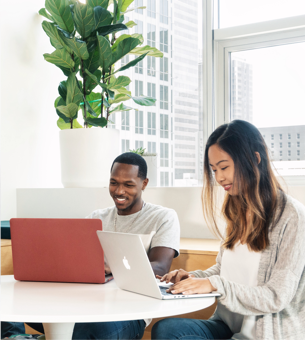 Employee working with intern